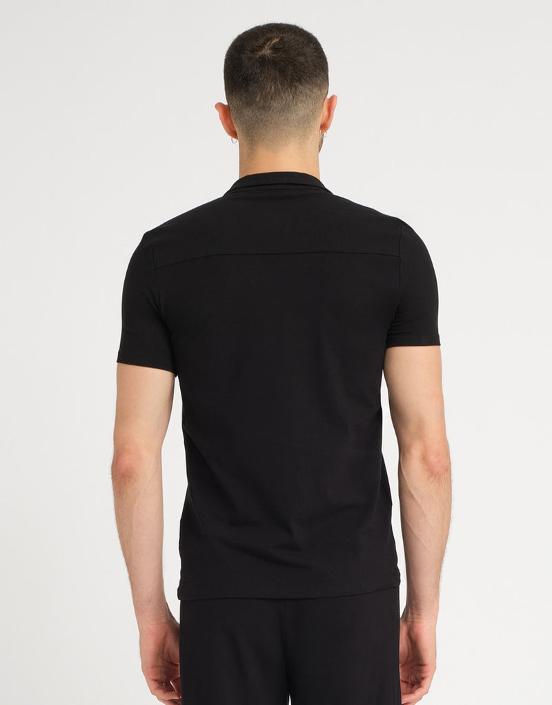 Laad het plaatje in de Viewer, Otello Heren Dance t-shirt Viscose Zwart
