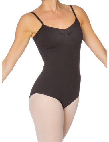 Laad het plaatje in de Viewer, PA4005 Balletpak Spaghettibandjes Gerimpeld voor en achter Zwart
