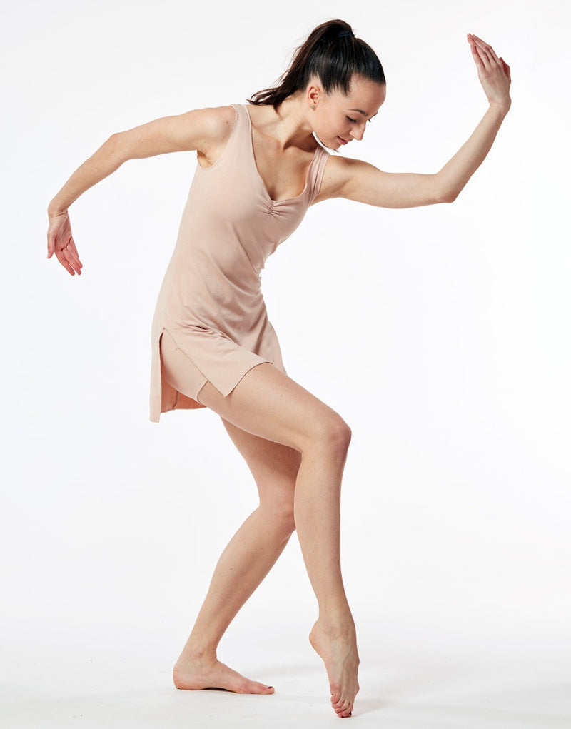 Laad het plaatje in de Viewer, Violine Kort Dans Tuniek met Split Beige