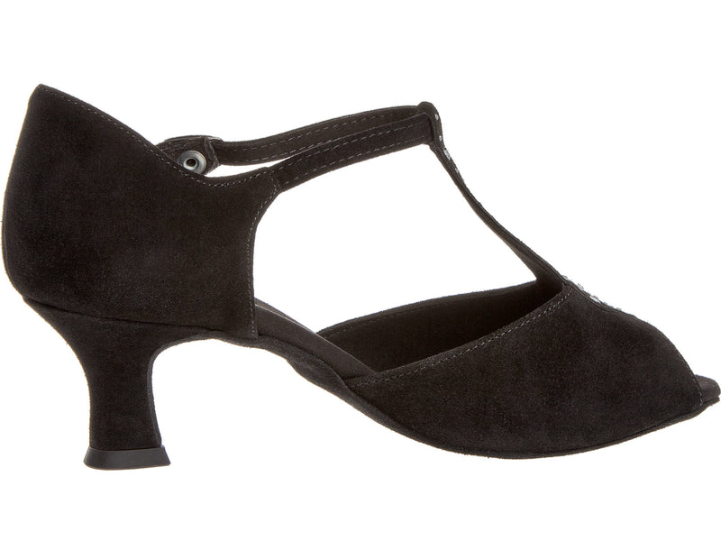 Laad het plaatje in de Viewer, 010-064-101 Zwart Suède/Strass 5 cm