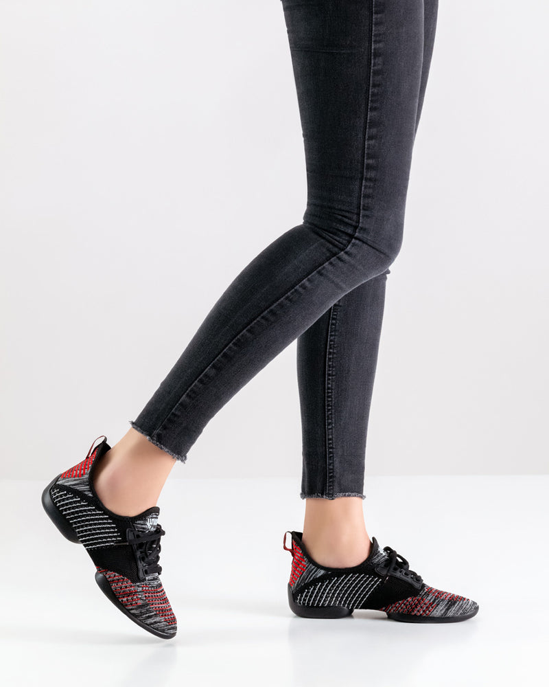 Laad het plaatje in de Viewer, Suny 115 Pureflex Dames Zwart / Grijs / Rood Knit