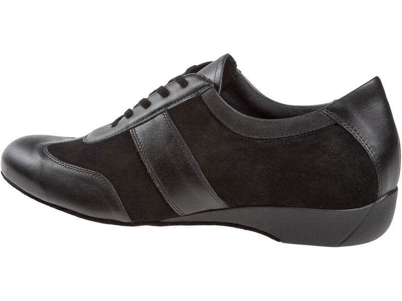 Laad het plaatje in de Viewer, 123-225-070 Brede Pasvorm Danssneakers Zwart Leer / Suède 2.5 cm