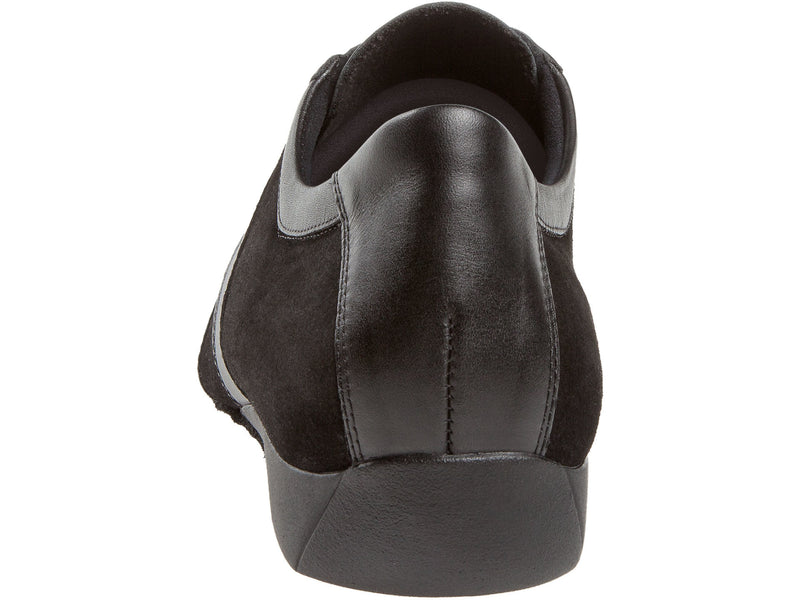 Laad het plaatje in de Viewer, 123-225-070 Brede Pasvorm Danssneakers Zwart Leer / Suède 2.5 cm