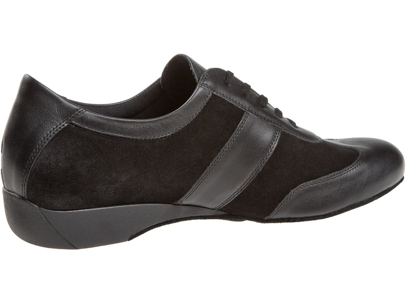 Laad het plaatje in de Viewer, 123-225-070 Brede Pasvorm Danssneakers Zwart Leer / Suède 2.5 cm
