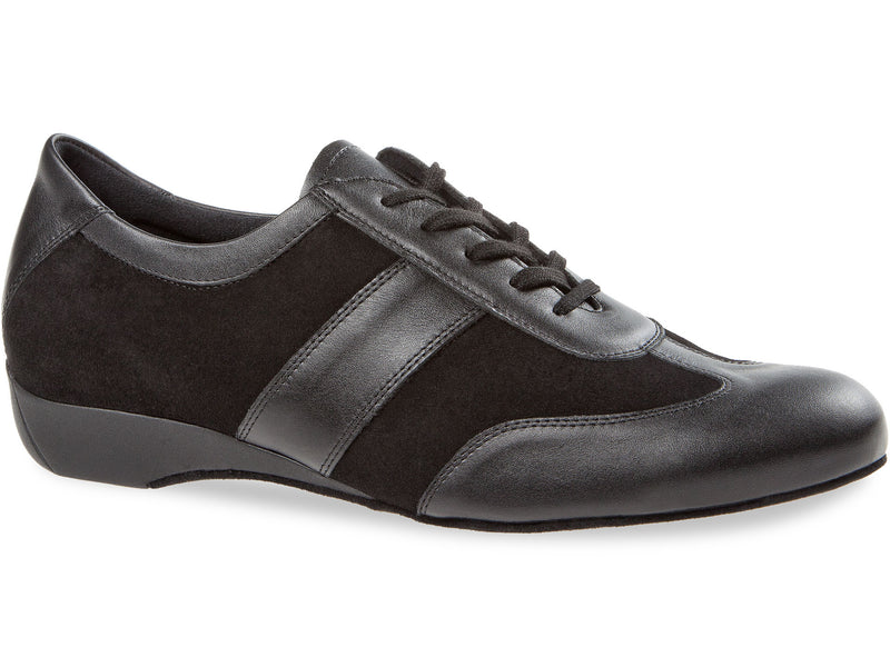 Laad het plaatje in de Viewer, 123-225-070 Brede Pasvorm Danssneakers Zwart Leer / Suède 2.5 cm