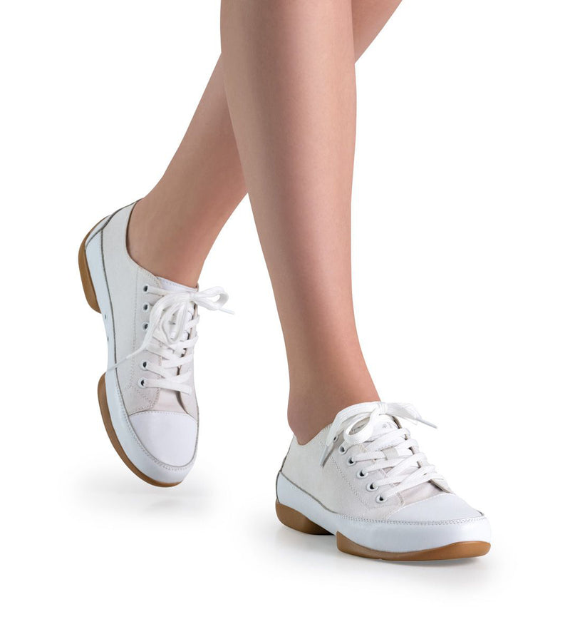 Laad het plaatje in de Viewer, Danssneakers 140 Dames Pureflex Wit Leer / Canvas