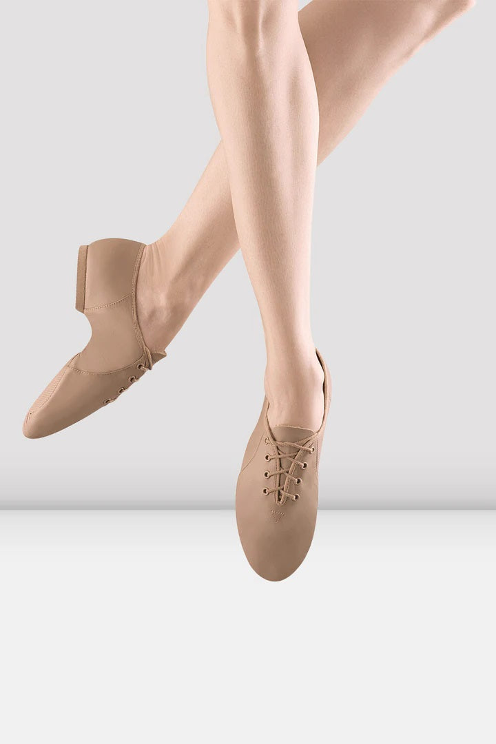 Laad het plaatje in de Viewer, S0405L Jazzsoft Jazzschoenen Rubber Splitzool Beige (TAN) Leer