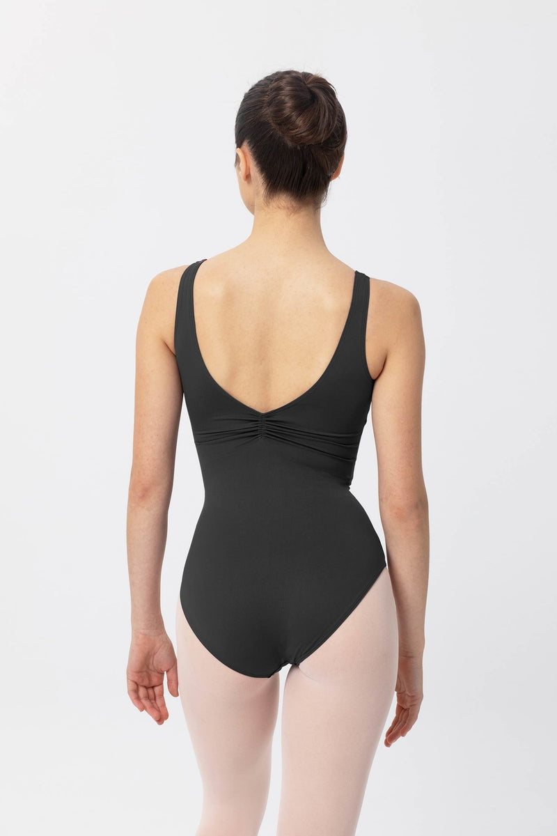 Laad het plaatje in de Viewer, 31232 Balletpak V-Hals Pinch Lage Rug Zwart