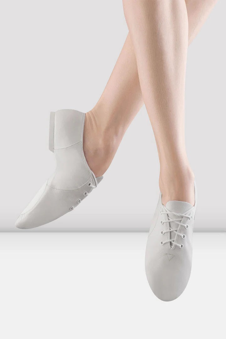 Laad het plaatje in de Viewer, S0405L Jazzsoft Jazzschoenen Rubber Splitzool Wit Leer