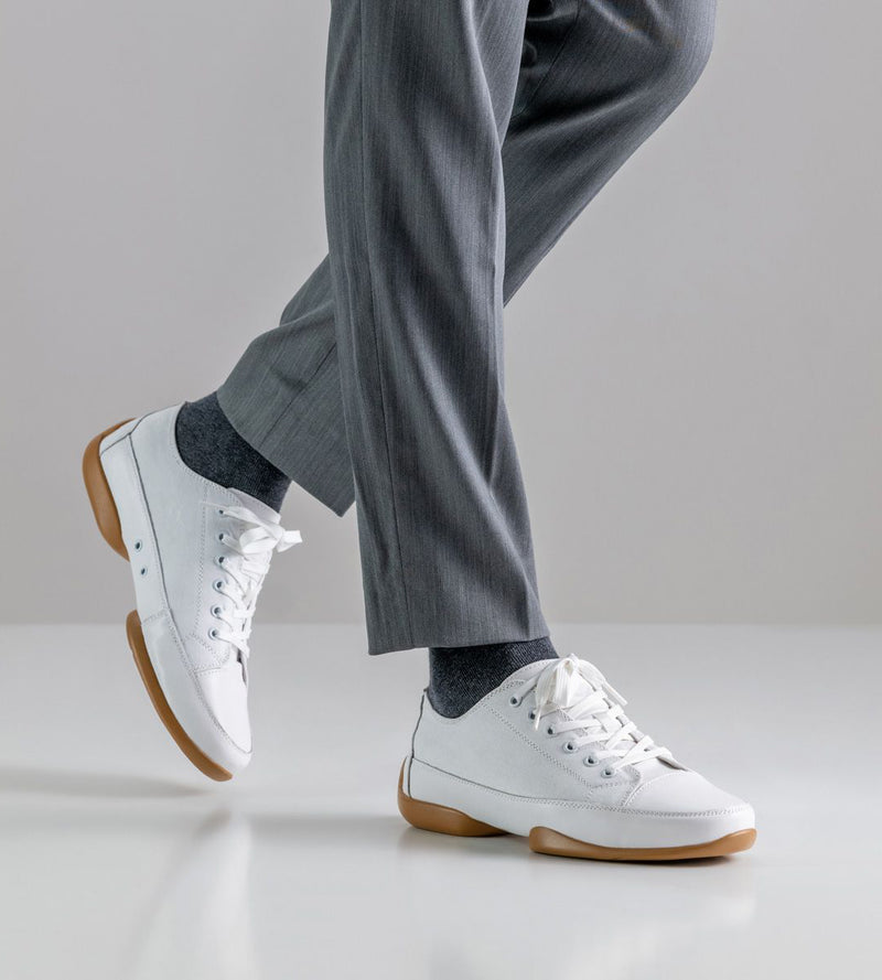 Laad het plaatje in de Viewer, Danssneakers 4040 Heren Pureflex Wit Leer / Canvas