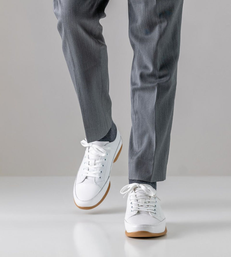 Laad het plaatje in de Viewer, Danssneakers 4040 Heren Pureflex Wit Leer / Canvas