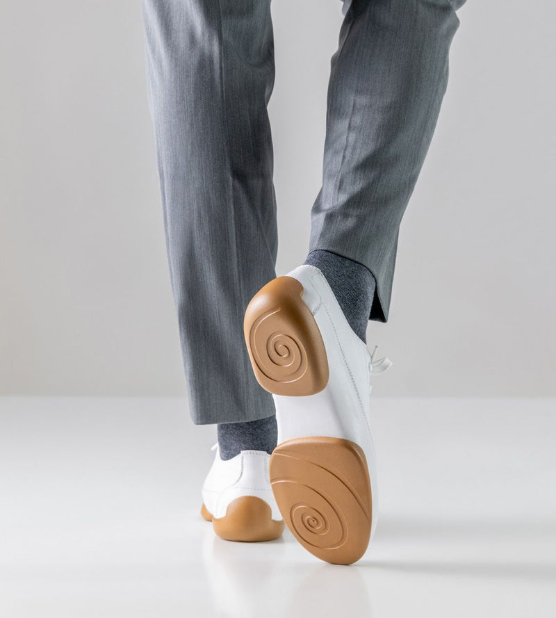 Laad het plaatje in de Viewer, Danssneakers 4040 Heren Pureflex Wit Leer / Canvas