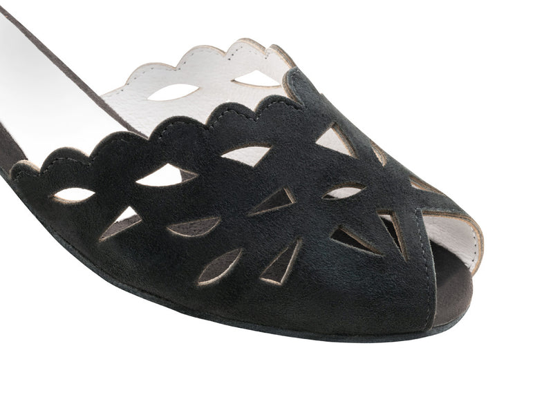 Laad het plaatje in de Viewer, Sabrine 530-35 Zwart Suède 3.5 cm