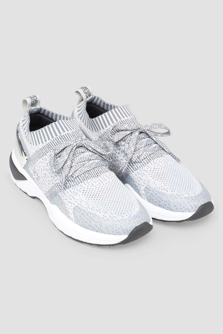 Laad het plaatje in de Viewer, S0929L Alcyone Lage Sneakers Grijs/Wit/Zilver Knit