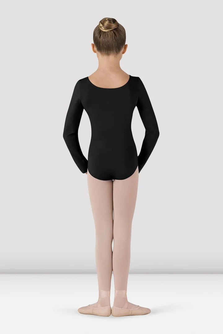 Laad het plaatje in de Viewer, CL5409 Petit Balletpakje Lange Mouw Zwart (BLK)