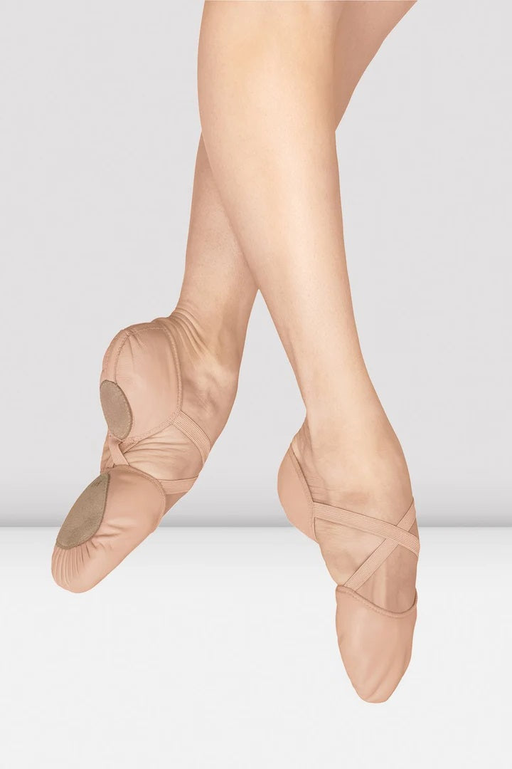 Laad het plaatje in de Viewer, ES0251L Elastosplit X Canvas Balletschoenen Gespleten zool Roze/PNK