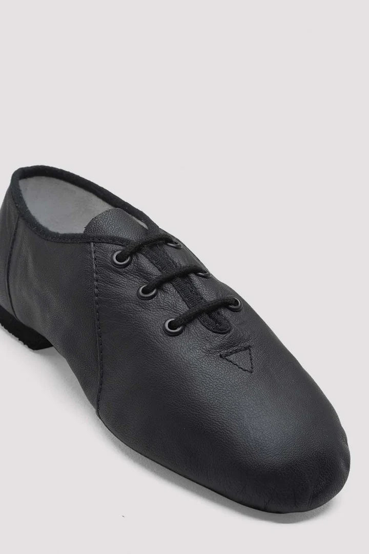 Laad het plaatje in de Viewer, S0405G Jazzsoft Kinderen Jazzschoenen Rubber Splitzool Zwart Leer