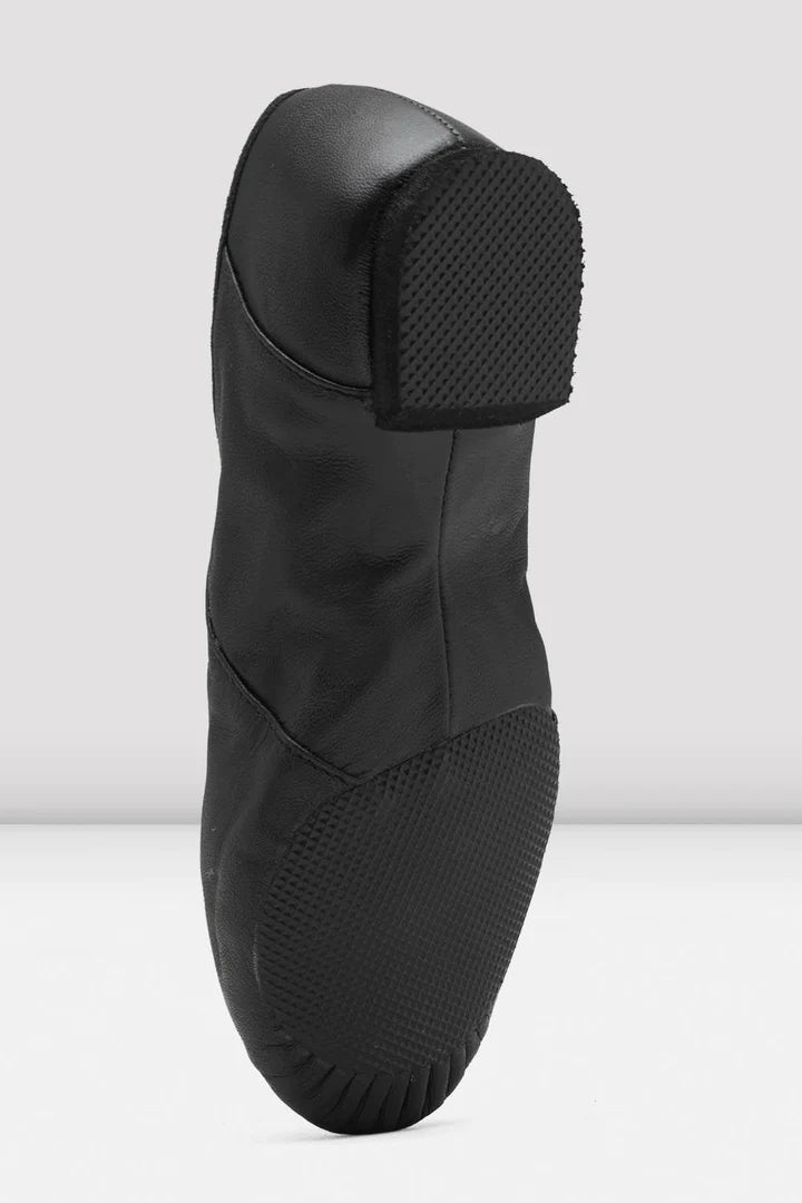 Laad het plaatje in de Viewer, S0405G Jazzsoft Kinderen Jazzschoenen Rubber Splitzool Zwart Leer