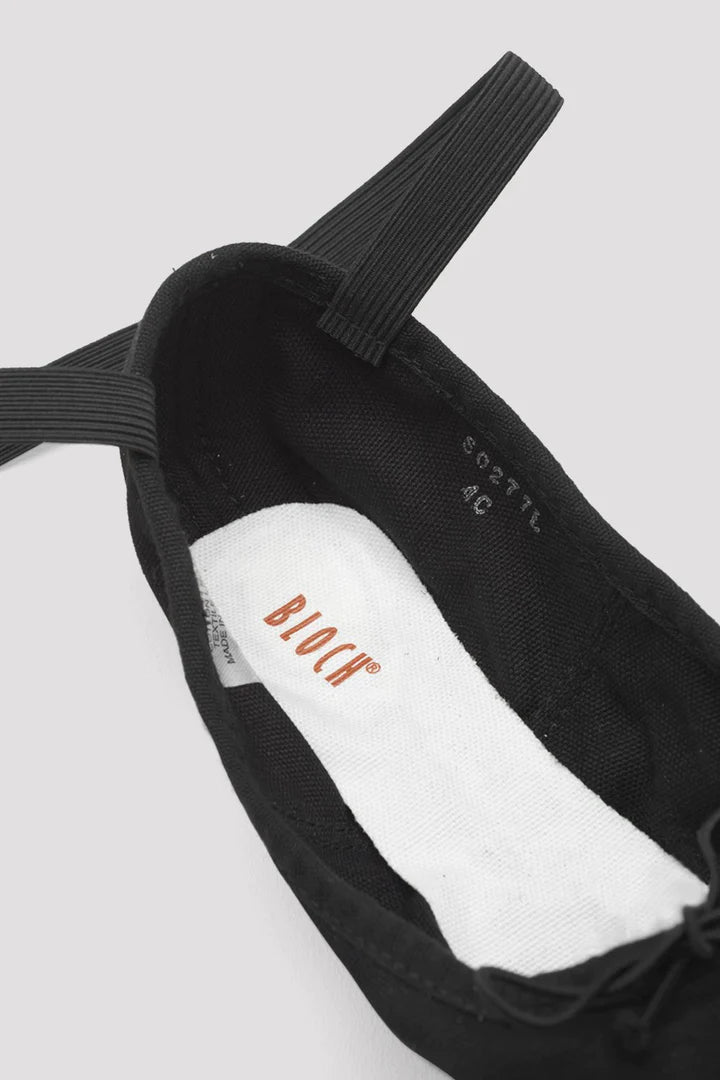 Laad het plaatje in de Viewer, S0277L Pump Canvas Gespleten Zool Balletschoen Zwart