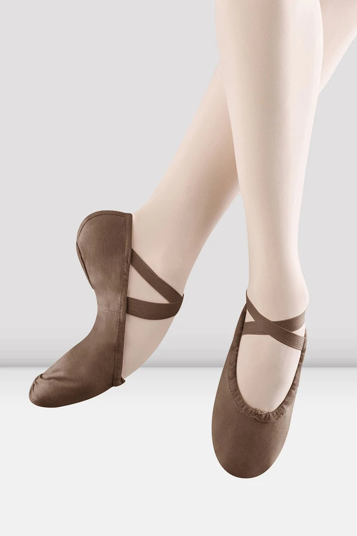 Laad het plaatje in de Viewer, S0277M Pump Men Canvas Gespleten Zool Balletschoen Bruin (Cocoa)