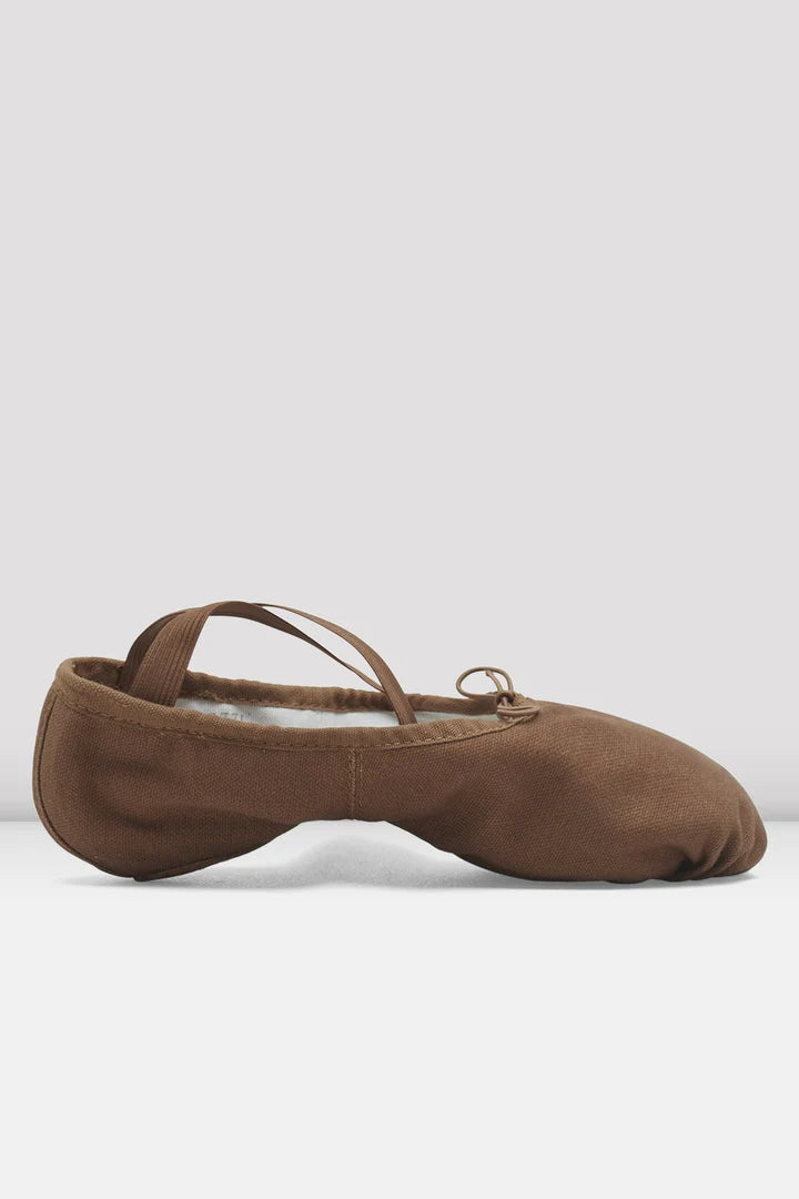 Laad het plaatje in de Viewer, S0277L Pump Canvas Gespleten Zool Balletschoen Bruin (Cocoa)