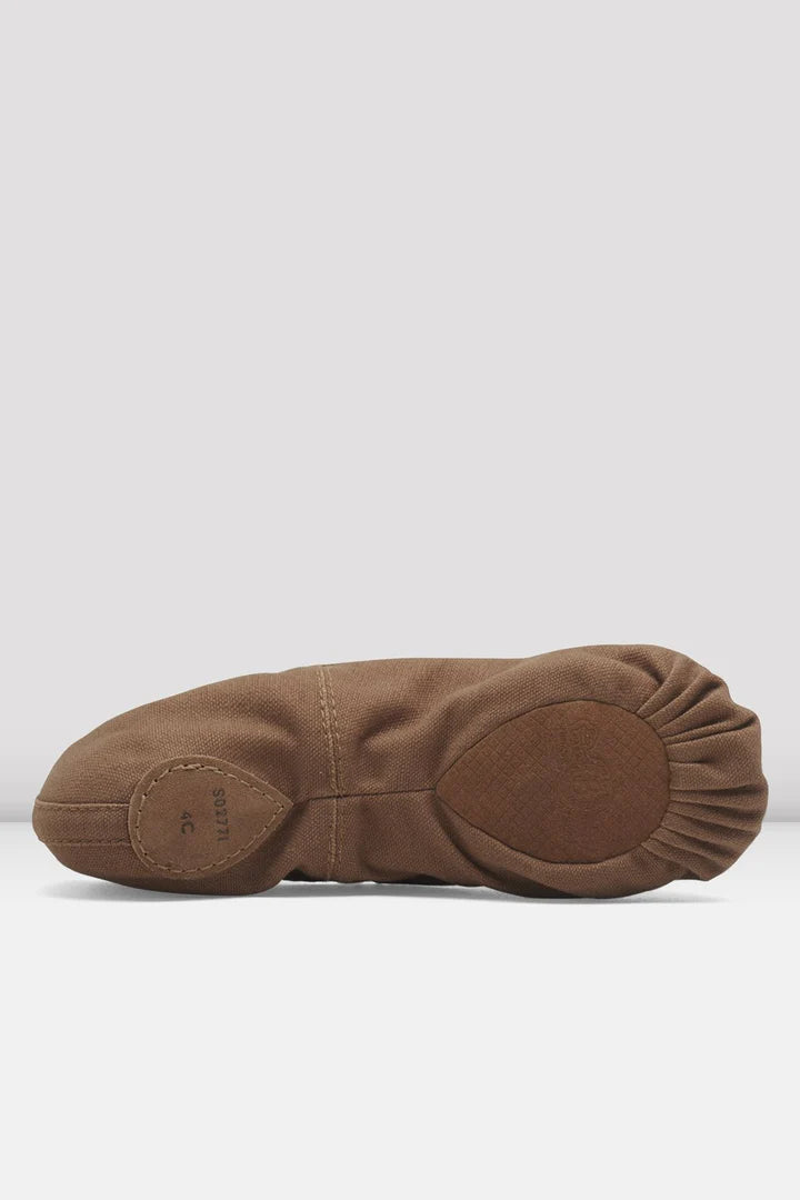 Laad het plaatje in de Viewer, S0277M Pump Men Canvas Gespleten Zool Balletschoen Bruin (Cocoa)