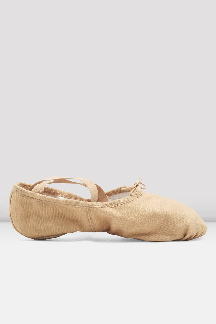 Laad het plaatje in de Viewer, S0277M Pump Men Canvas Gespleten Zool Balletschoen Beige (Light Sand)