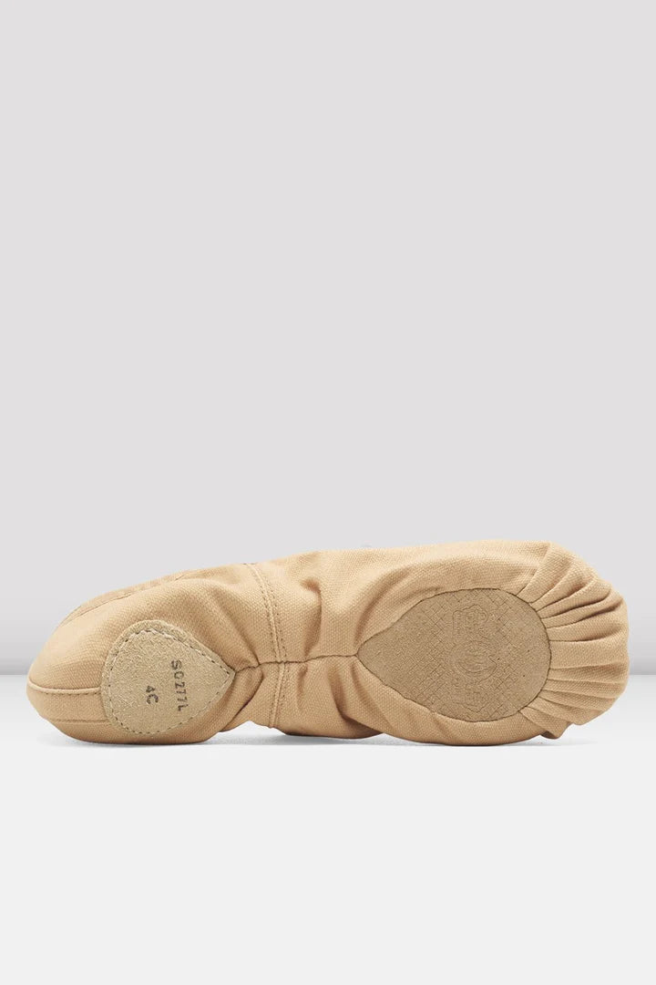 Laad het plaatje in de Viewer, S0277M Pump Men Canvas Gespleten Zool Balletschoen Beige (Light Sand)
