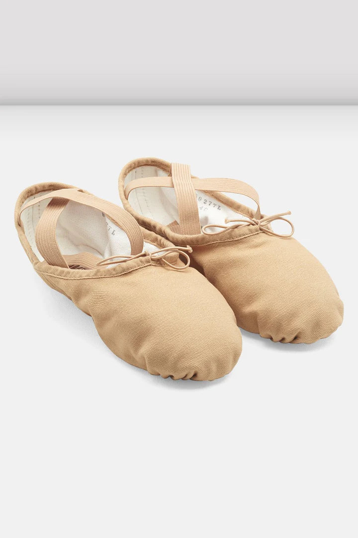 Laad het plaatje in de Viewer, S0277M Pump Men Canvas Gespleten Zool Balletschoen Beige (Light Sand)