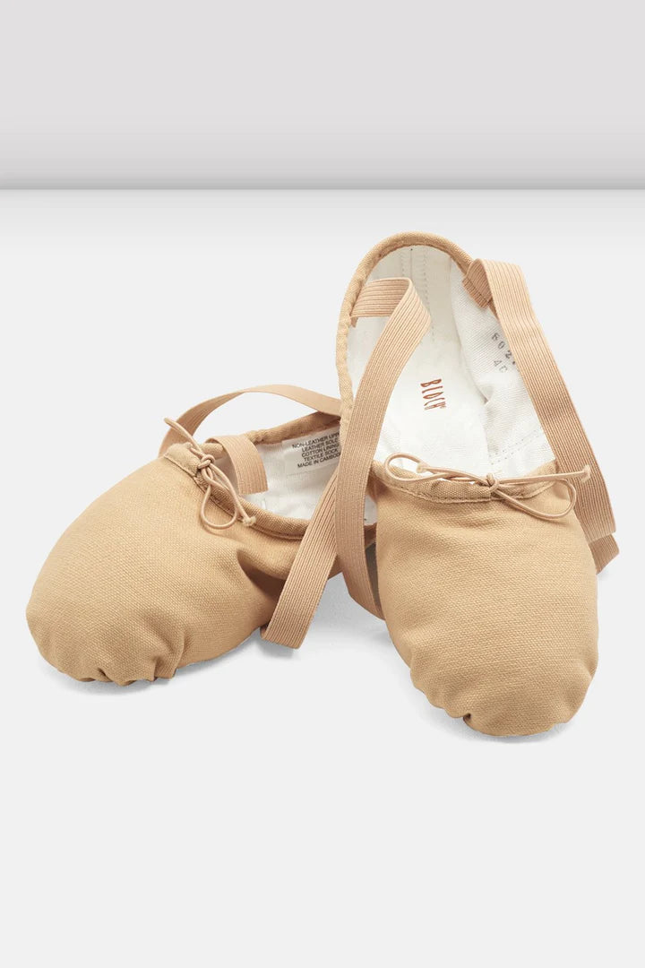 Laad het plaatje in de Viewer, S0277M Pump Men Canvas Gespleten Zool Balletschoen Beige (Light Sand)
