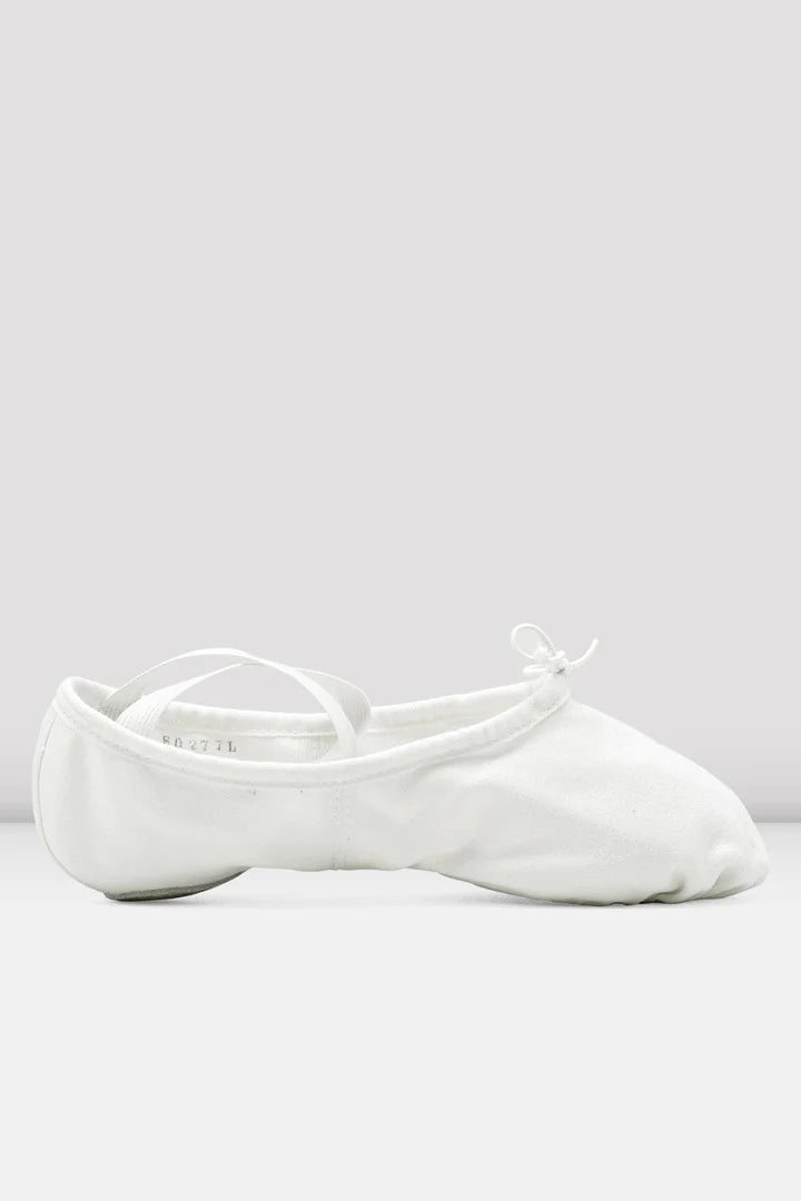 Laad het plaatje in de Viewer, S0277L Pump Canvas Gespleten Zool Balletschoen Wit (White)