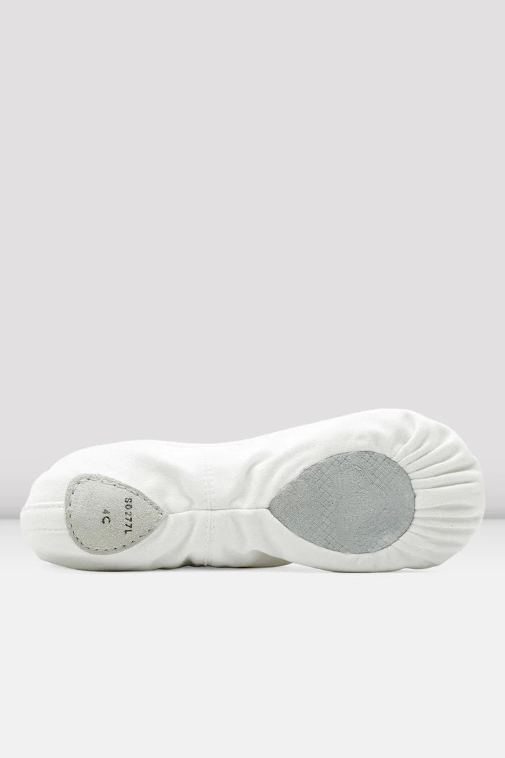 Laad het plaatje in de Viewer, S0277L Pump Canvas Gespleten Zool Balletschoen Wit (White)