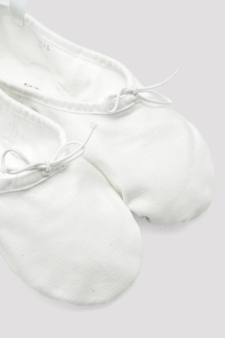 Laad het plaatje in de Viewer, S0277L Pump Canvas Gespleten Zool Balletschoen Wit (White)