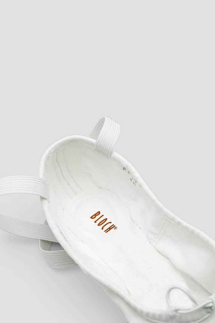 Laad het plaatje in de Viewer, S0277L Pump Canvas Gespleten Zool Balletschoen Wit (White)