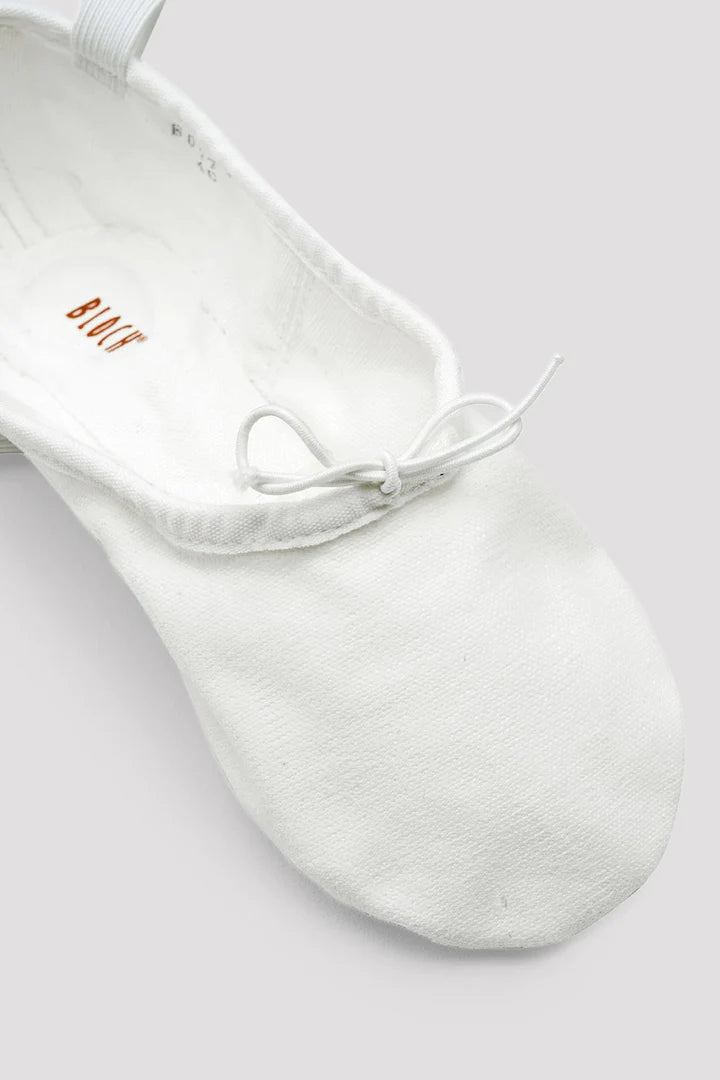 Laad het plaatje in de Viewer, S0277L Pump Canvas Gespleten Zool Balletschoen Wit (White)