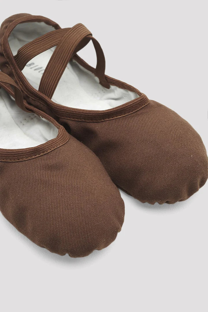 Laad het plaatje in de Viewer, S0284M Performa Stretch Canvas Balletschoen Bruin (Cocoa)
