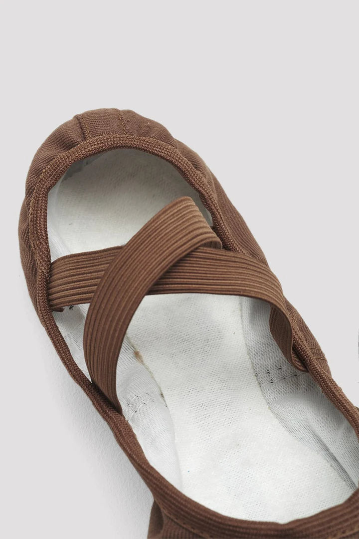 Laad het plaatje in de Viewer, S0284L Performa Stretch Canvas Balletschoen Bruin (Cocoa)