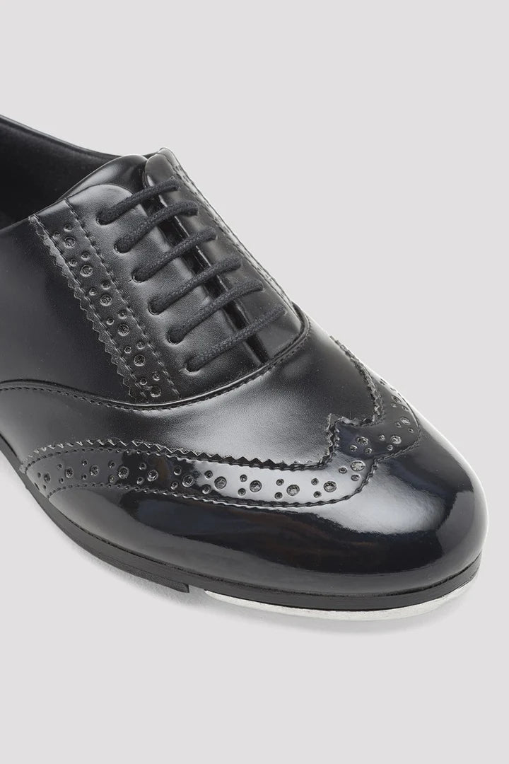 Laad het plaatje in de Viewer, S0341L Charleston Tapschoenen Zwart Kunstleer