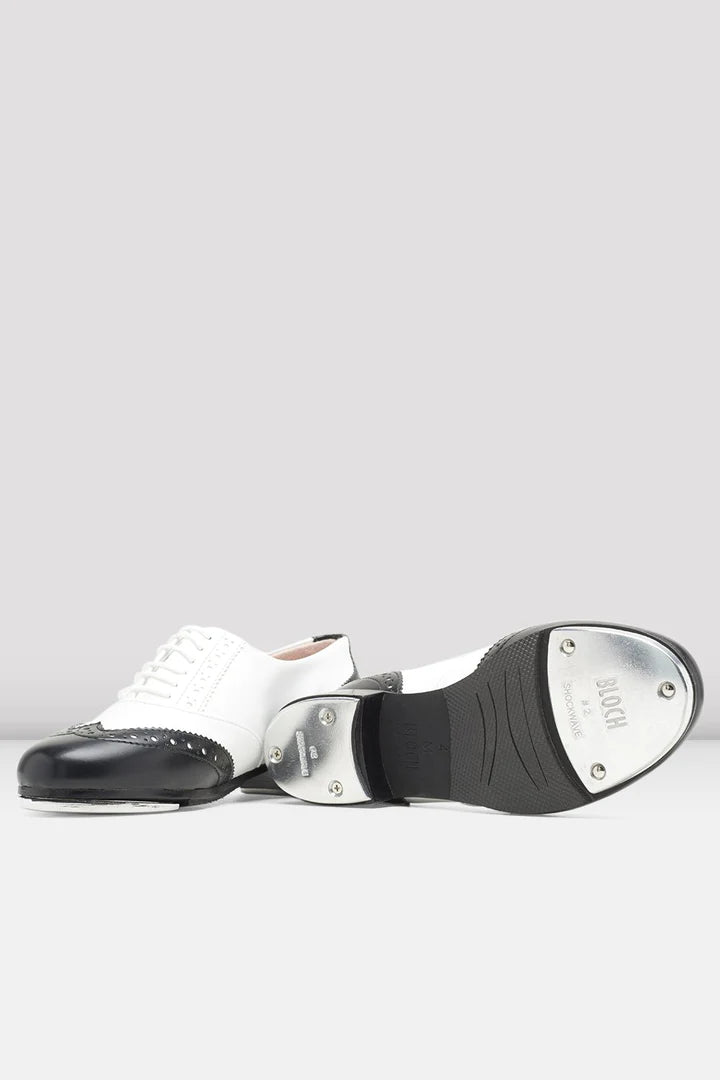 Laad het plaatje in de Viewer, S0341L Charleston Tapschoenen Wit / Zwart Kunstleer
