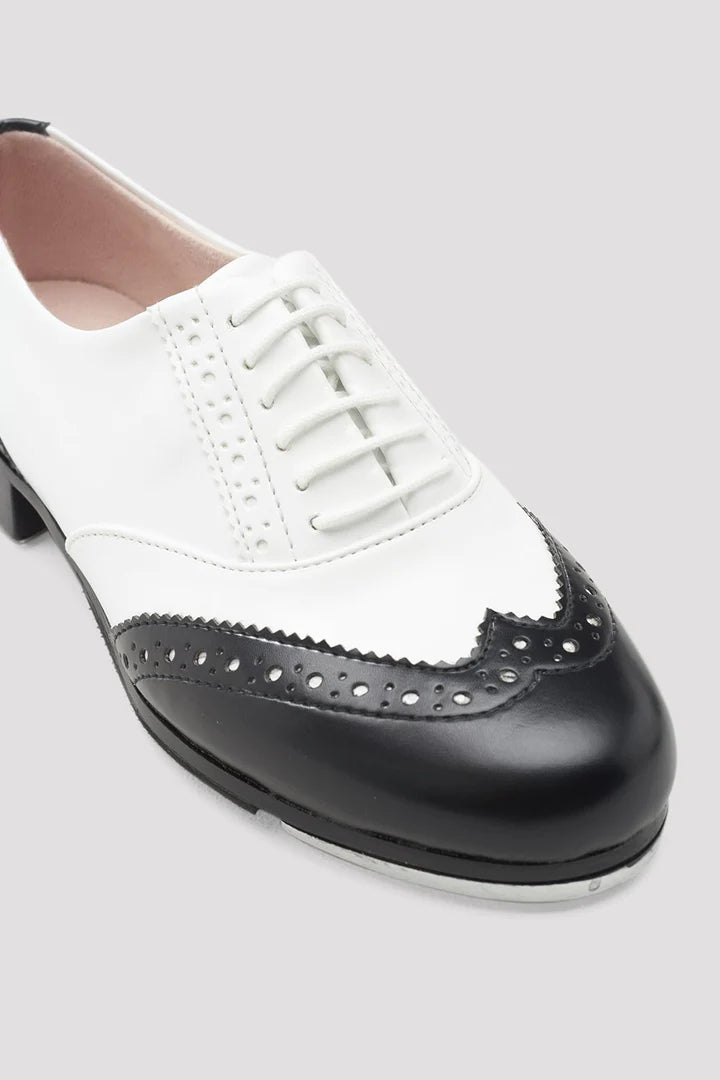 Laad het plaatje in de Viewer, S0341L Charleston Tapschoenen Wit / Zwart Kunstleer