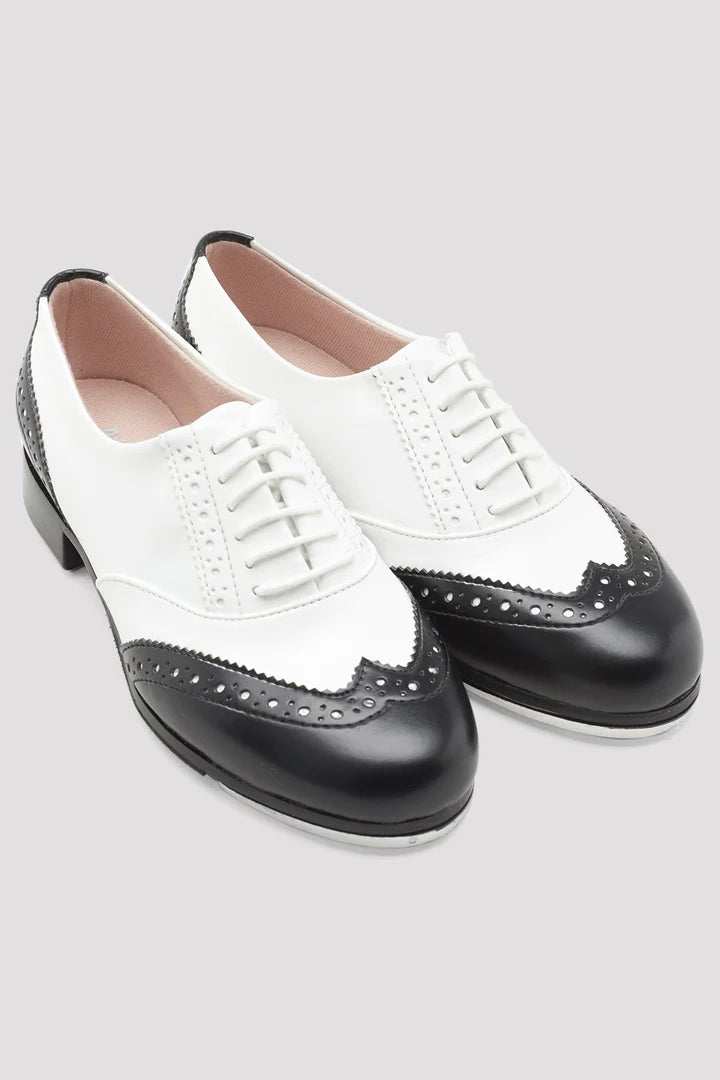 Laad het plaatje in de Viewer, S0341L Charleston Tapschoenen Wit / Zwart Kunstleer