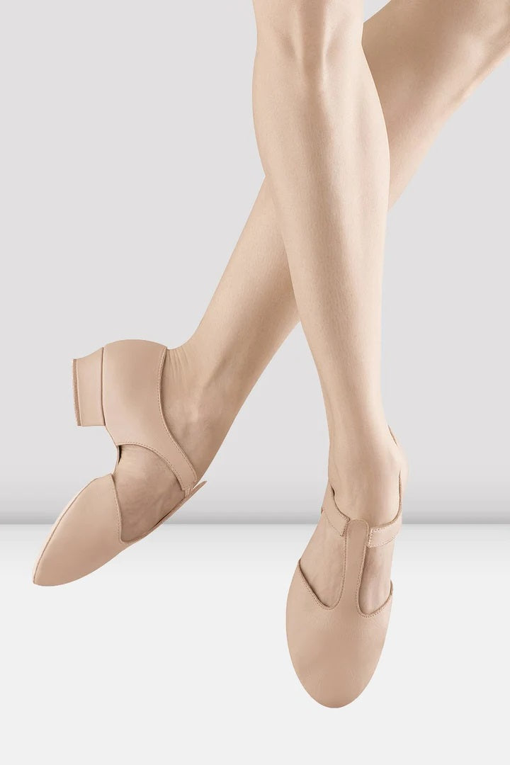 Laad het plaatje in de Viewer, S0407L Grecian Sandal T-strap Docenten Dansschoenen Roze Leer 2.5 cm