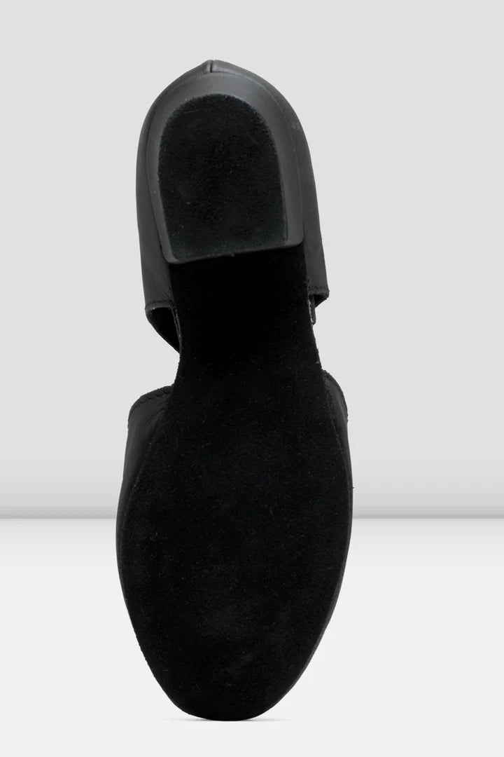 Laad het plaatje in de Viewer, S0407L Grecian Sandal T-strap Docenten Dansschoenen Zwart Leer 2.5 cm