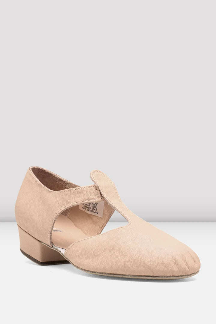 Laad het plaatje in de Viewer, S0407L Grecian Sandal T-strap Docenten Dansschoenen Roze Leer 2.5 cm