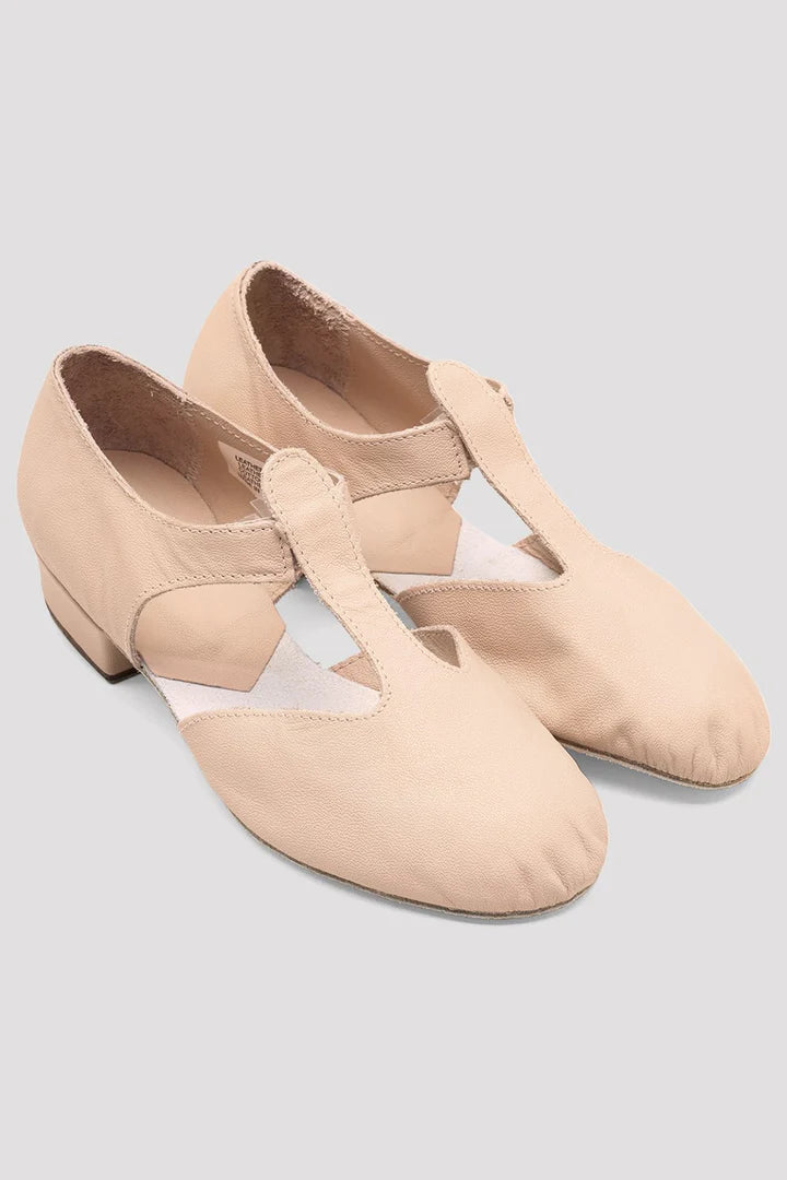 Laad het plaatje in de Viewer, S0407L Grecian Sandal T-strap Docenten Dansschoenen Roze Leer 2.5 cm