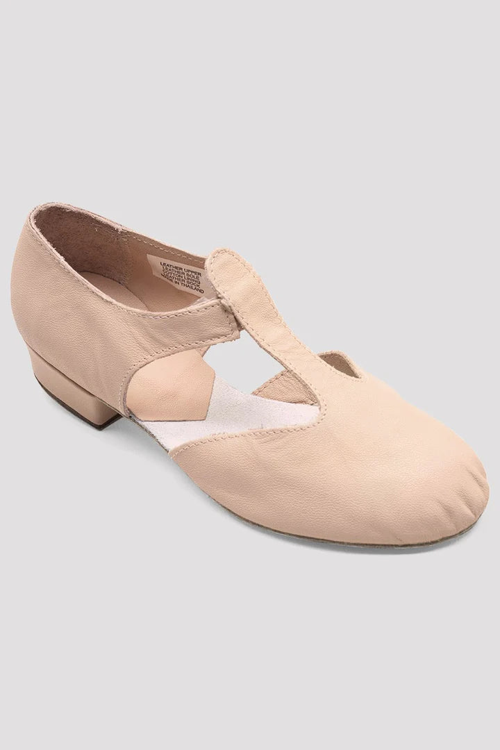 Laad het plaatje in de Viewer, S0407L Grecian Sandal T-strap Docenten Dansschoenen Roze Leer 2.5 cm