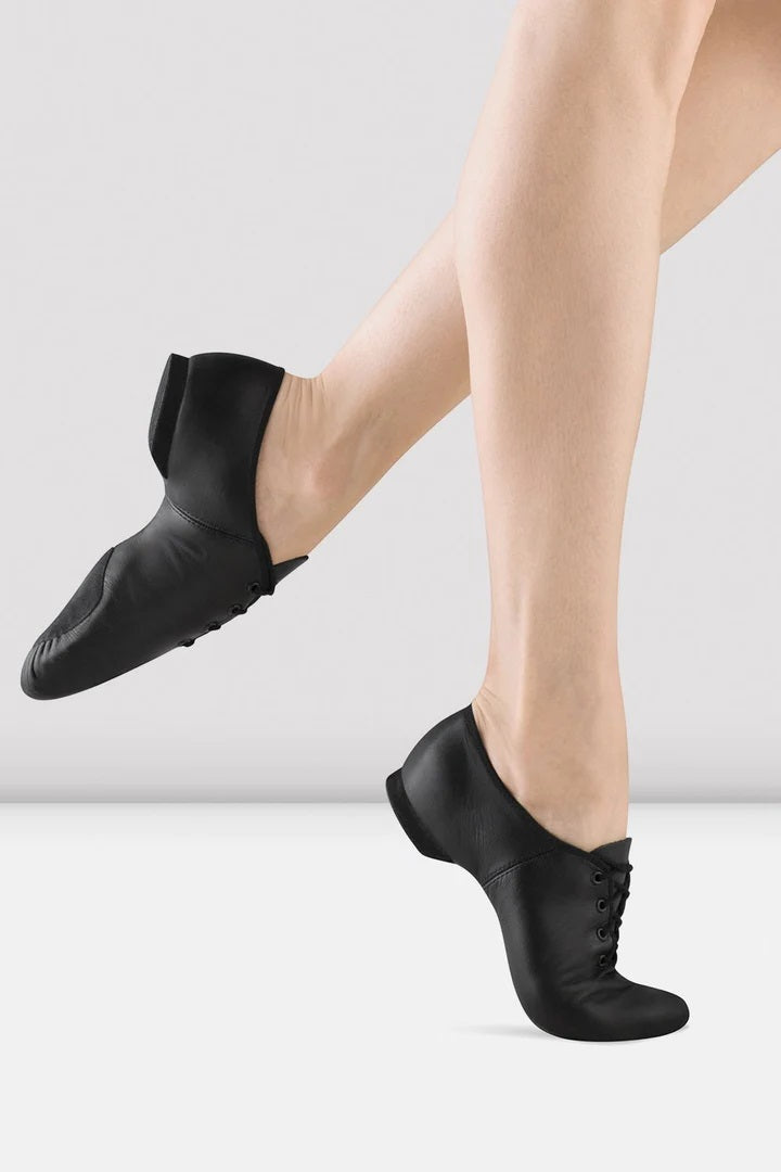 Laad het plaatje in de Viewer, S0454L Debut Jazz Oefenschoenen Doorlopende Zool Zwart Leer