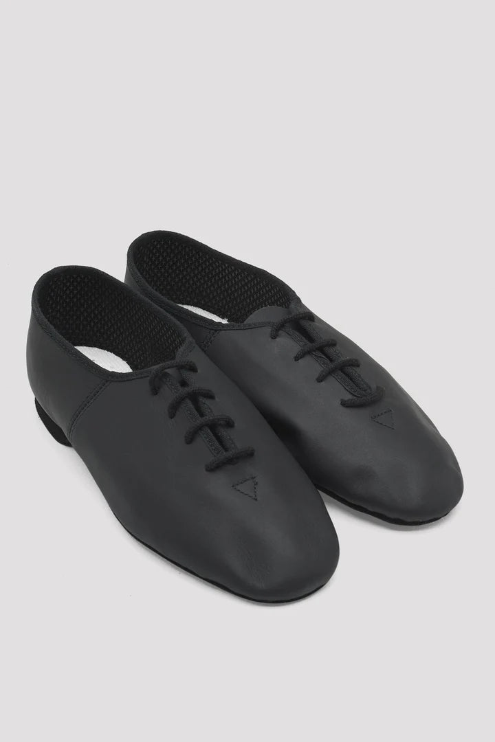 Laad het plaatje in de Viewer, S0454L Debut Jazz Oefenschoenen Doorlopende Zool Zwart Leer