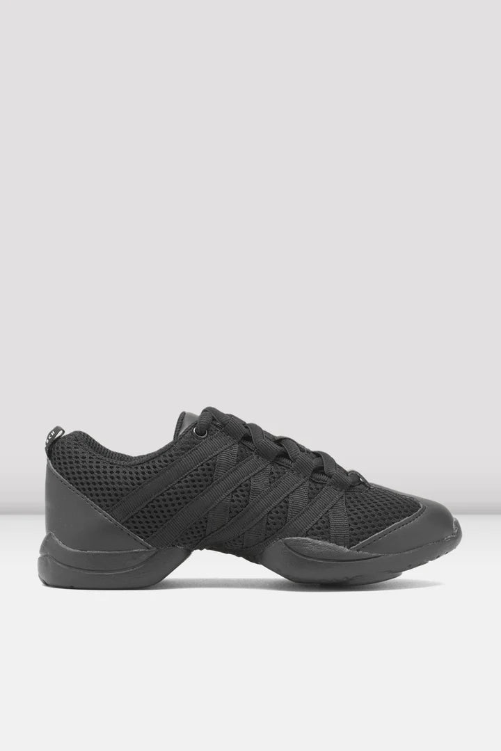 Laad het plaatje in de Viewer, S0524L Criss Cross Danssneakers Zwart Kunstleer/Mesh