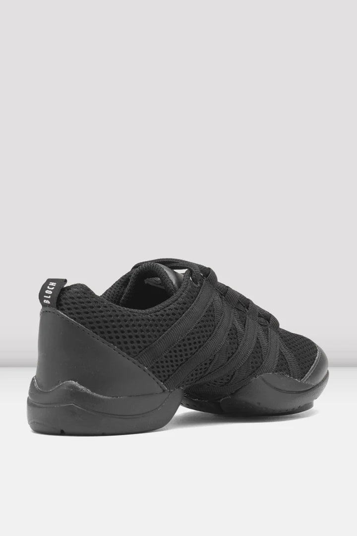 Laad het plaatje in de Viewer, S0524L Criss Cross Danssneakers Zwart Kunstleer / Mesh
